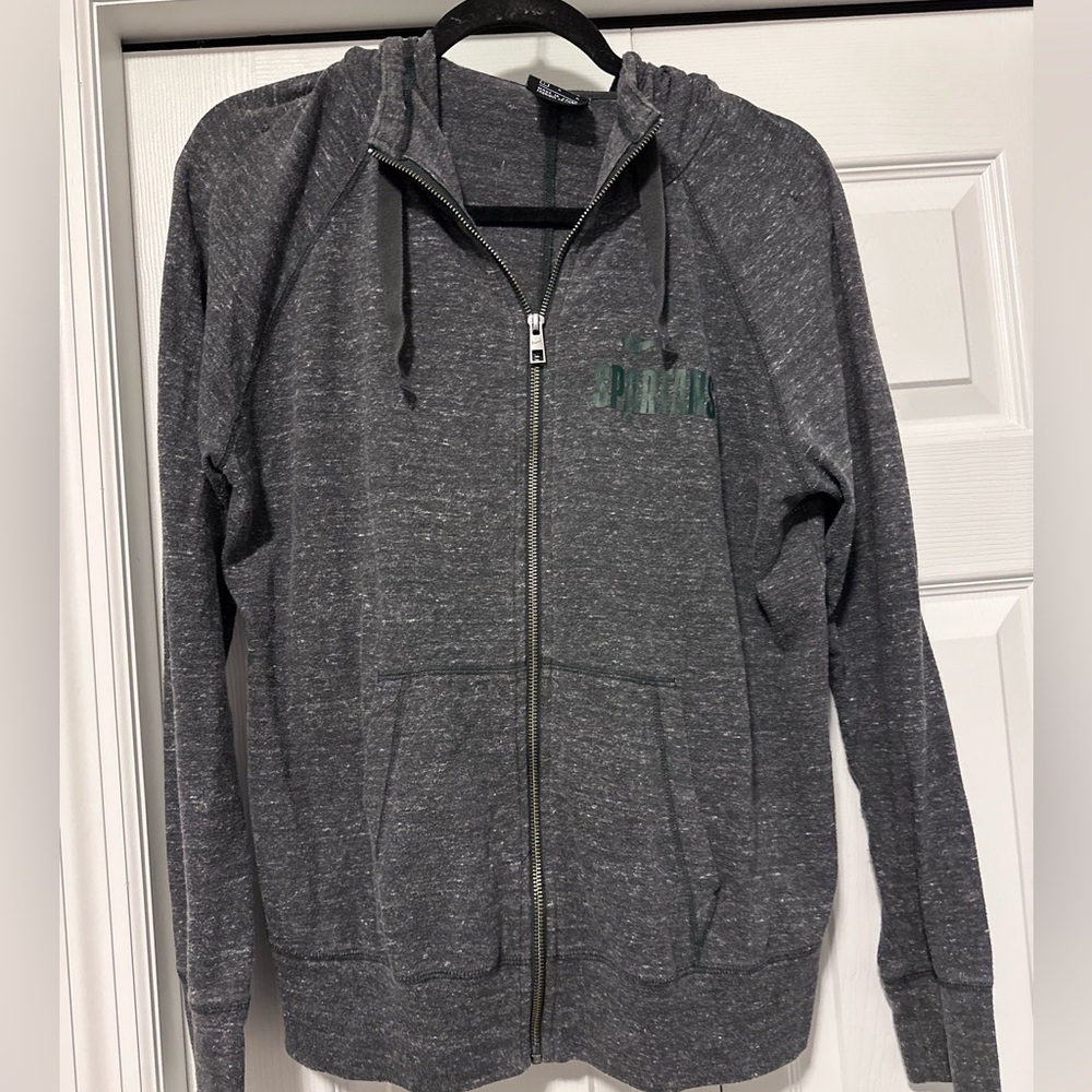 Nike Heathered Gray Michigan State Spartans Full-Zip Hoodie